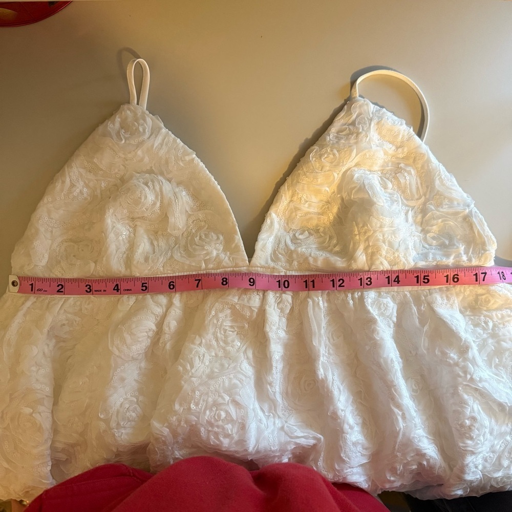 Anthropologie Endless Rose Sleeveless Sequin Bubble Mini Cocktail Bride Dress XL - Picture 11 of 12